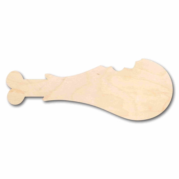 Unfinished Wood Turkey Leg with Bite Silhouette - Craft- up to 46" DIY 6" / 1/8"