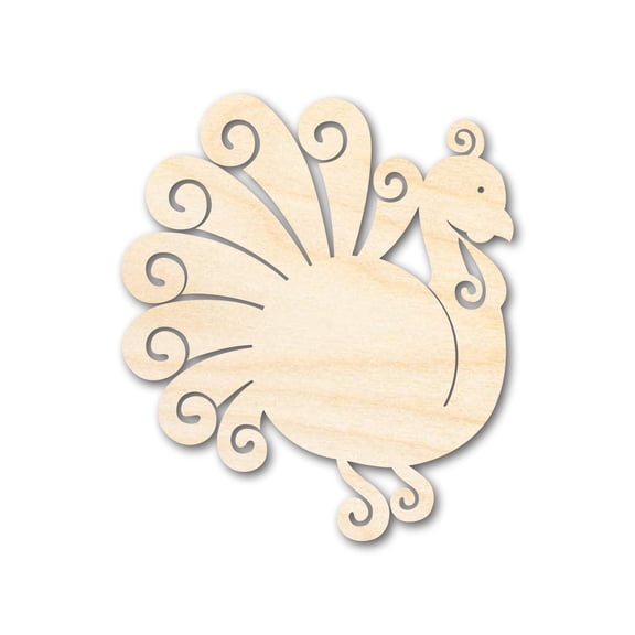 Unfinished Wood Turkey Shape - Craft - up to 36" 12" / 1/8"