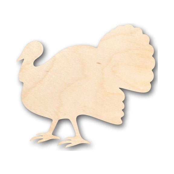 Unfinished Wood Turkey Shape - Thanksgiving - Bird - Animal - Craft - up to 46" DIY 6" / 1/8"