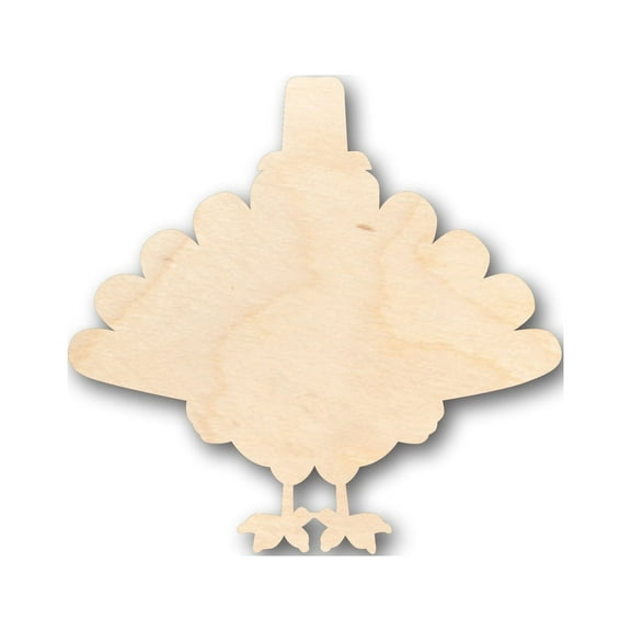 Unfinished Wood Turkey Thanksgiving Pilgrim Shape - Craft - up to 46" DIY 3" / 1/2"