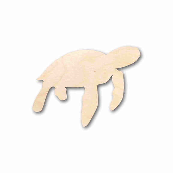 Unfinished Wood Turtle Marine Sea Life Silhouette - Craft- up to 46" DIY 4" / 1/4"
