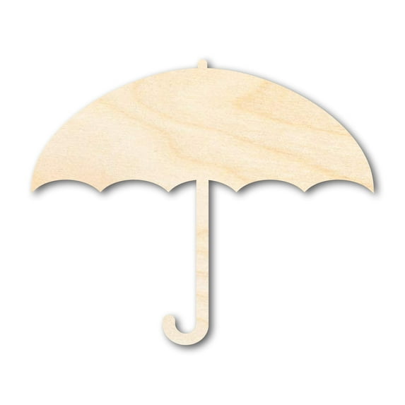 Unfinished Wood Umbrella Shape | Spring Rain | DIY Craft Cutout | up to 46" 18" / 1/4"