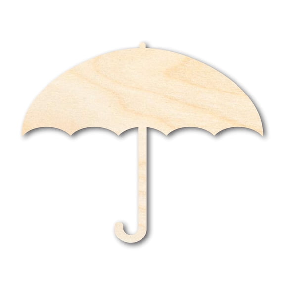 Unfinished Wood Umbrella Shape | Spring Rain | DIY Craft Cutout 3" / 1/2"