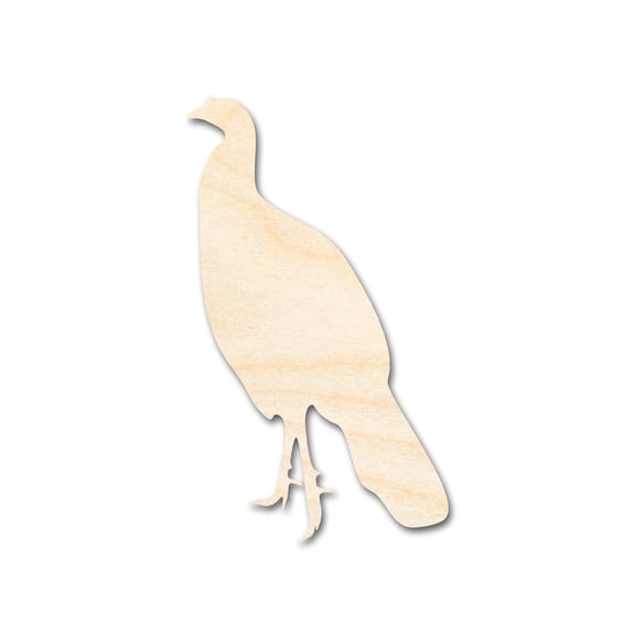 Unfinished Wood Unfluffed Turkey Shape | DIY Craft Cutout 3" / 1/2"