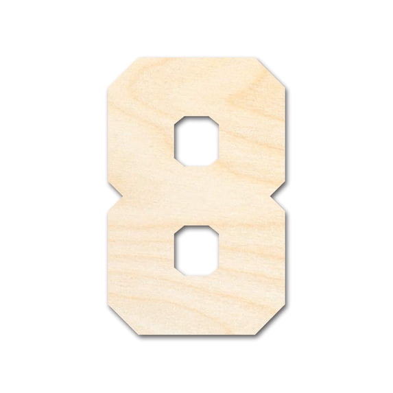 Unfinished Wood Varisty Number Eight Shape | DIY Craft Cutout 16" / 3/4"