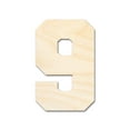 thumbnail image 1 of Unfinished Wood Varisty Number Nine Shape | DIY Craft Cutout 24" / 1/4", 1 of 3