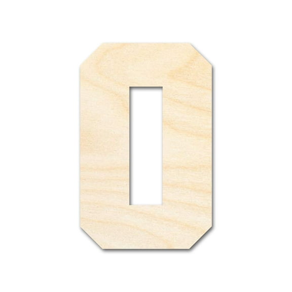 Unfinished Wood Varisty Number Zero Shape | DIY Craft Cutout | up to 46" DIY 6" / 1/8"