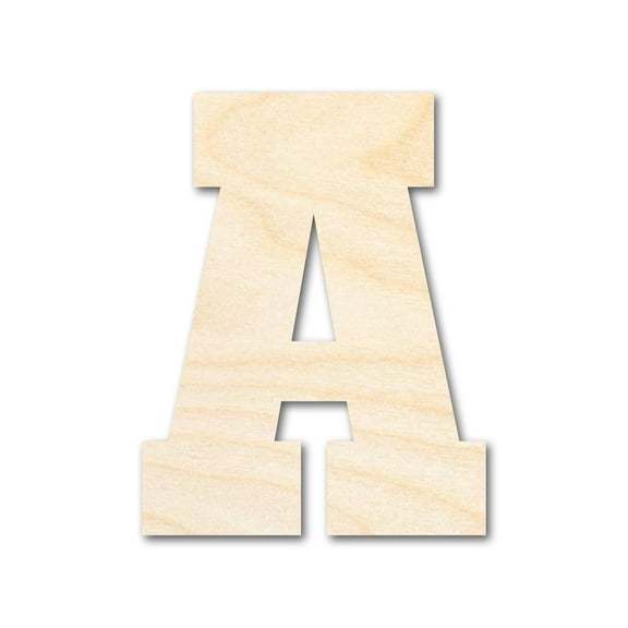 Unfinished Wood Varsity Team Font - A Shape | DIY Craft Cutout | up to 46" DIY 5" / 1/8"