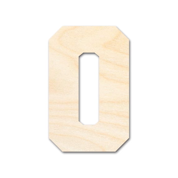 Unfinished Wood Varsity Team Font - O Shape 14" / 1/8"