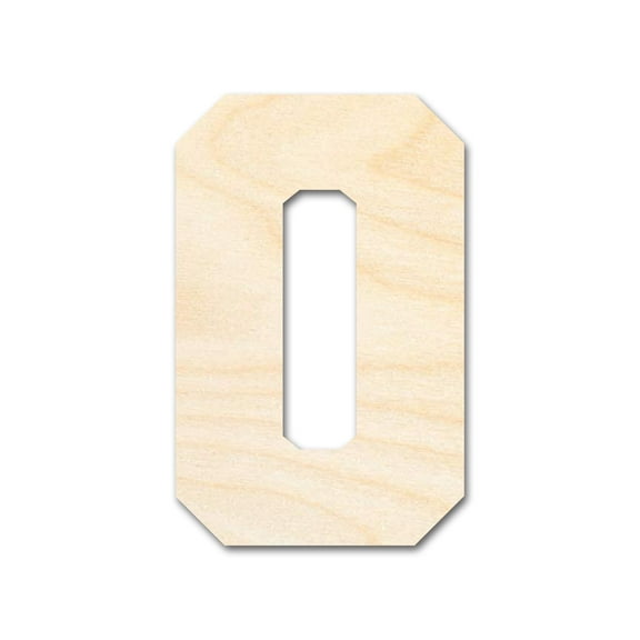Unfinished Wood Varsity Team Font - O Shape 3" / 1/2"