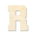 thumbnail image 1 of Unfinished Wood Varsity Team Font - R Shape 8" / 1/2", 1 of 3