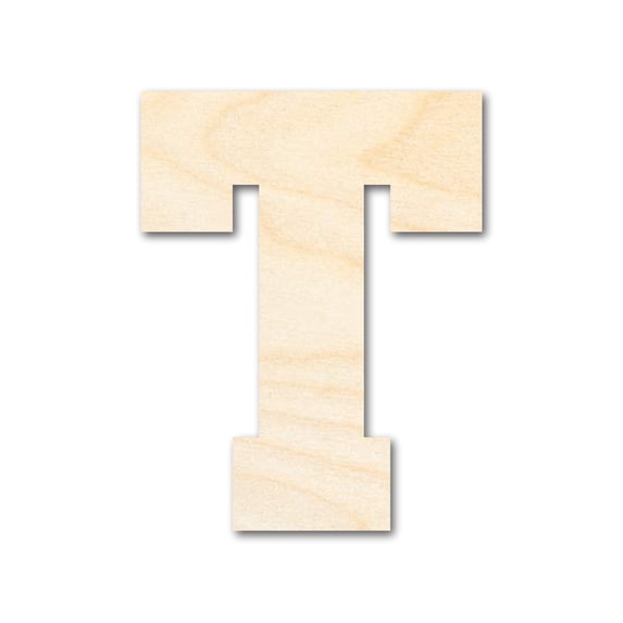 Unfinished Wood Varsity Team Font - T Shape | DIY Craft Cutout 20" / 3/4"