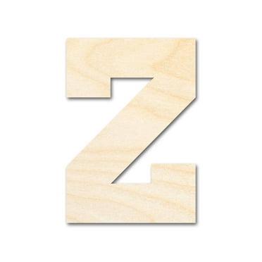 Unfinished Wood Varsity Team Font - Z Shape | DIY Craft Cutout | up to 46" DIY 3" / 1/8"