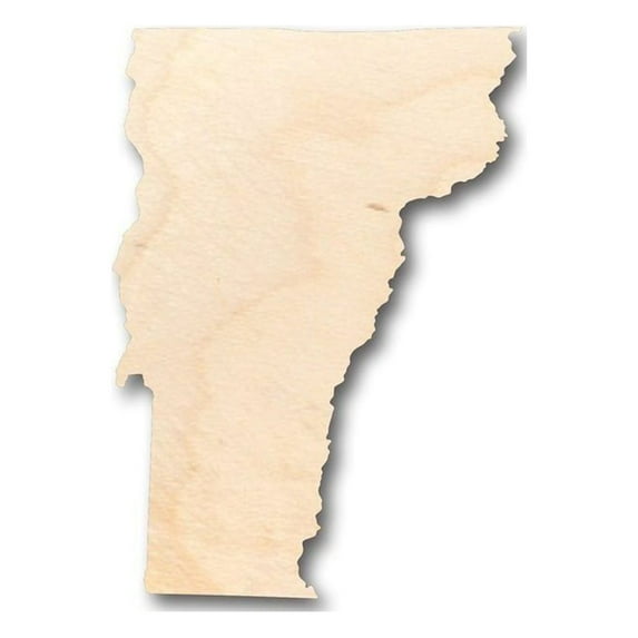 Unfinished Wood Vermont Shape - State - Craft - up to 46" DIY 8" / 1/8"