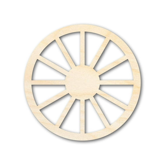 Unfinished Wood Wagon Wheel Shape 5" / 1/4"