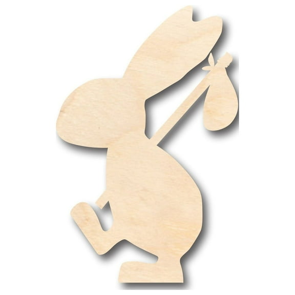 Unfinished Wood Walking Rabbit Shape - Craft - up to 46" DIY 6" / 1/8"