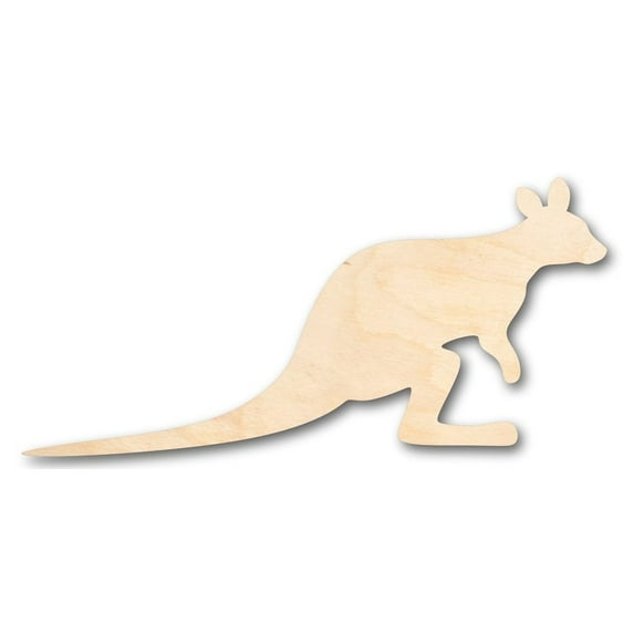 Unfinished Wood Wallaby Shape - Australia - Animal - Craft - up to 46" DIY 18" / 1/8"