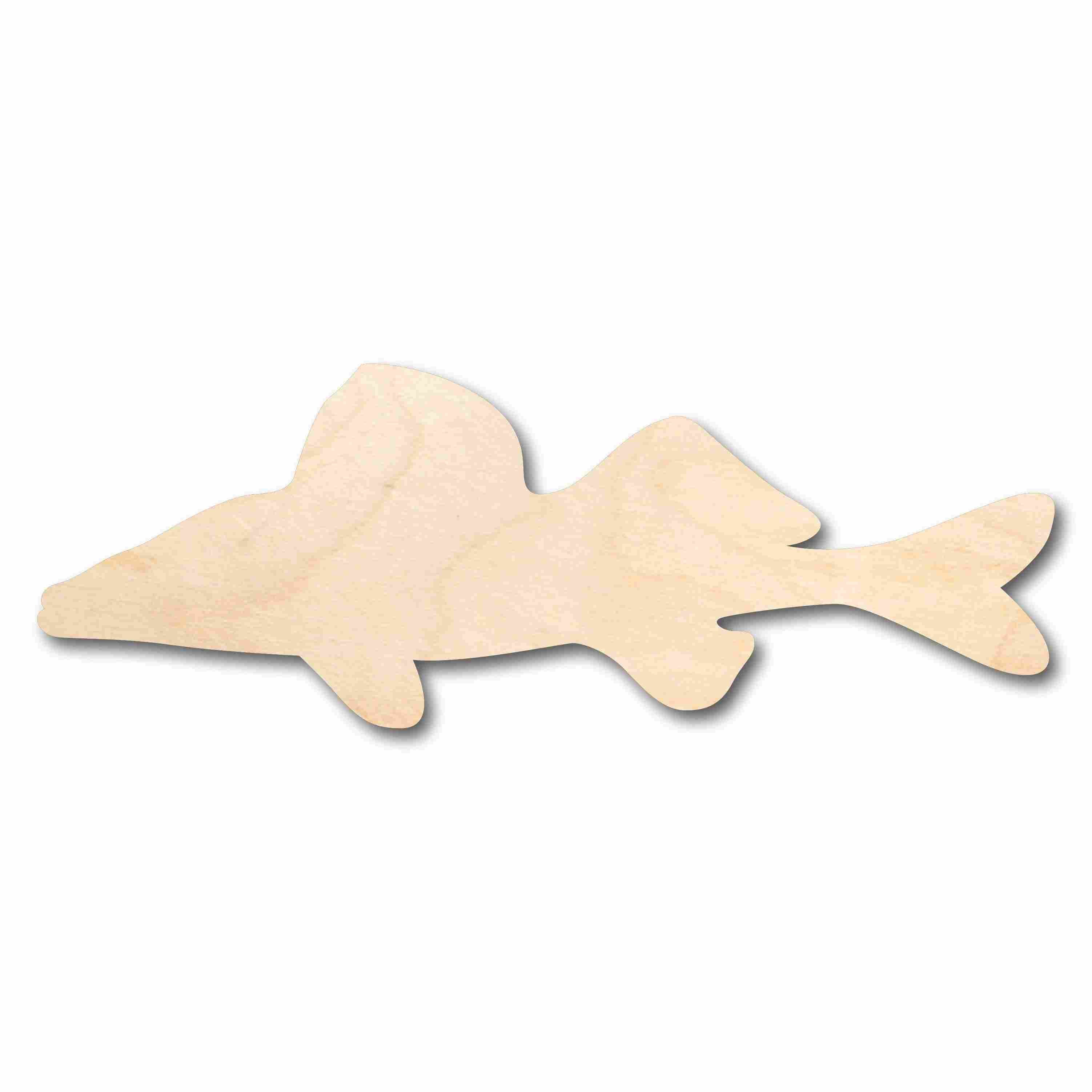 Unfinished Wood Walleye Fish Silhouette - Craft- up to 24 DIY 5 / 1/4 