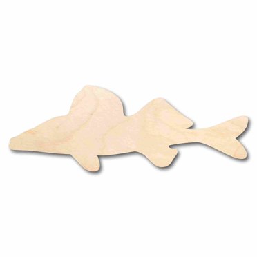 Unfinished Wood Walleye Fish Silhouette - Craft- up to 46" DIY 7" / 1/8"
