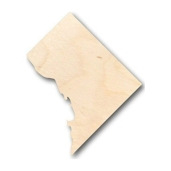 Unfinished Wood Washington DC Shape - USA Capital - Craft - up to 46" DIY 8" / 1/8"