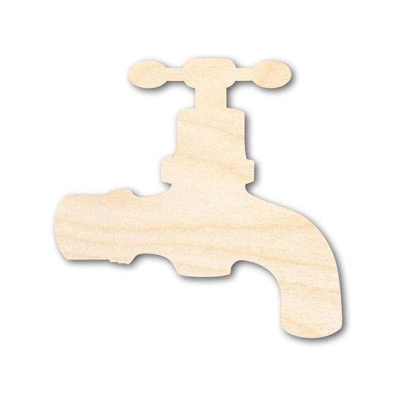 Unfinished Wood Water Faucet Shape | DIY Craft Cutout 18" / 1/8"
