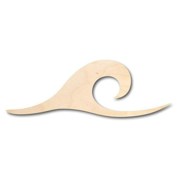 Unfinished Wood Wave Shape - Ocean - Beach - Nursery - Craft - up to 46" DIY 20" / 1/4"