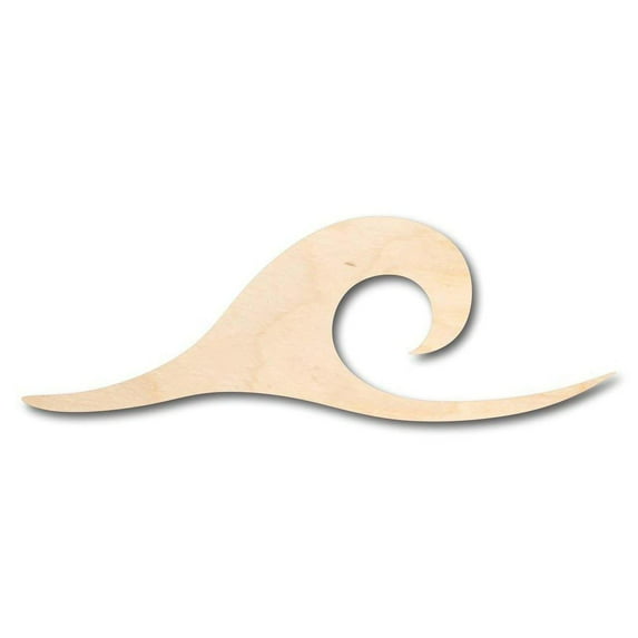 Unfinished Wood Wave Shape - Ocean - Beach - Nursery - Craft - up to 46" DIY 24" / 1"