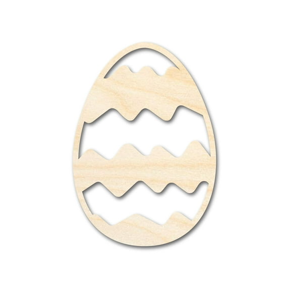 Unfinished Wood Wavy Striped Egg Shape - Easter Craft - up to 46" DIY 20" / 3/4"