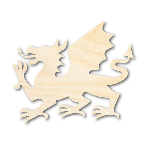 Unfinished Wood Welsh Dragon Shape - Craft - up to 46" DIY 16" / 1/2"
