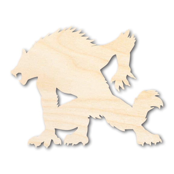 Unfinished Wood Werewolf Shape - Craft - up to 46" 4" / 1/8"