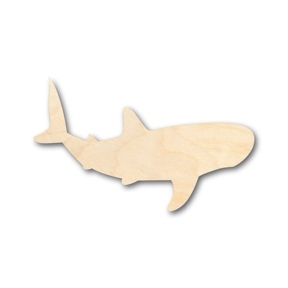 Unfinished Wood Whale Shark Shape - Craft - up to 46" DIY 6" / 1/8"