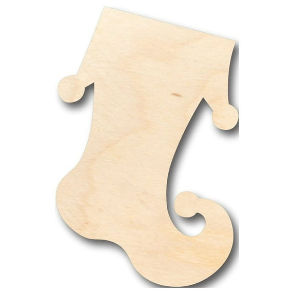 Unfinished Wood Whimsical Christmas Stocking Shape - Craft - up to 46" DIY 8" / 1/4"