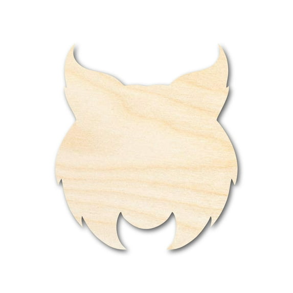 Unfinished Wood Wildcat Mascot Shape | DIY Craft Cutout 8" / 1/8"