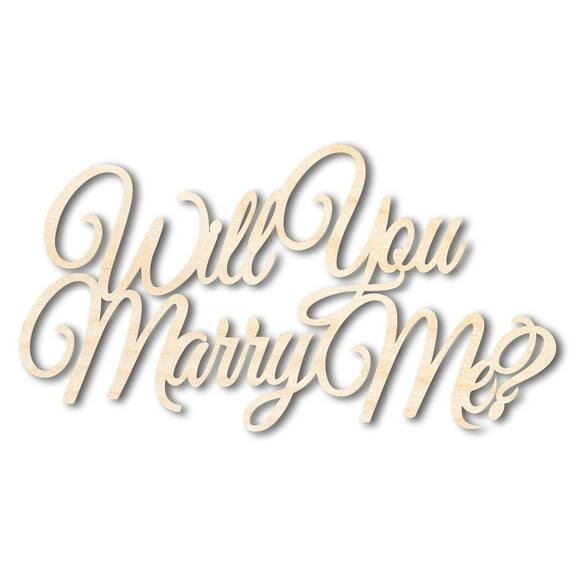 Unfinished Wood Will You Marry Me Sign 24" / 1/4"