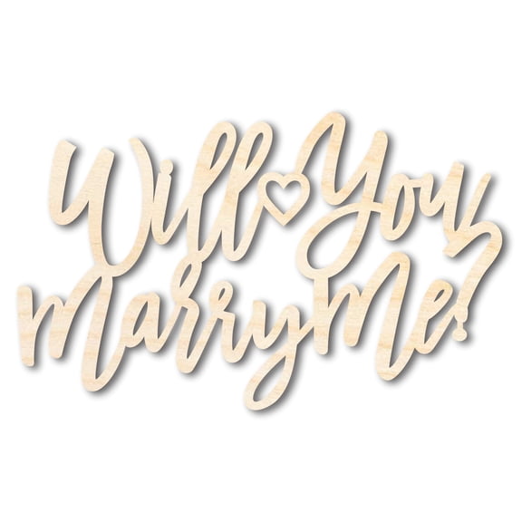 Unfinished Wood Will You Marry Me Sign | DIY Craft Cutout 46" / 3/4"