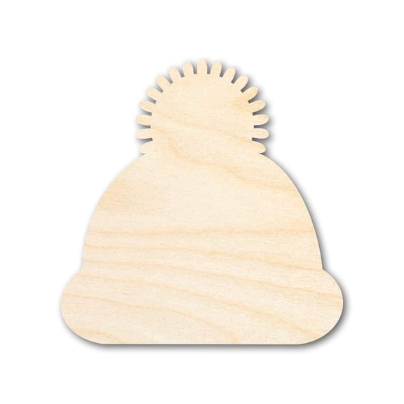 Unfinished Wood Winter Hat Silhouette | DIY Winter Craft Cutout 3" / 1/4"