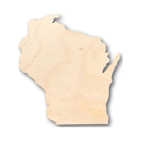 Unfinished Wood Wisconsin Shape - State - Craft - up to 46" DIY 24" / 1/2"