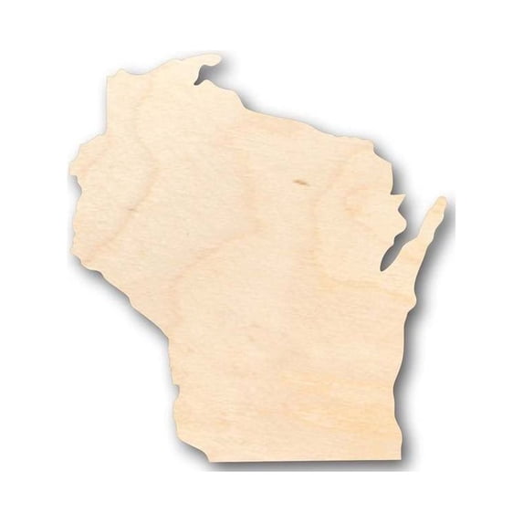 Unfinished Wood Wisconsin Shape - State - Craft - up to 46" DIY 42" / 3/4"
