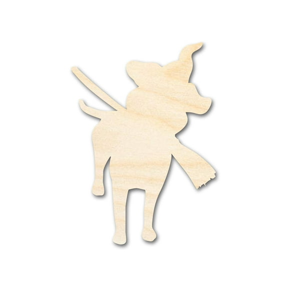 Unfinished Wood Witch Dog Shape - Craft - up to 46" 8" / 1/8"