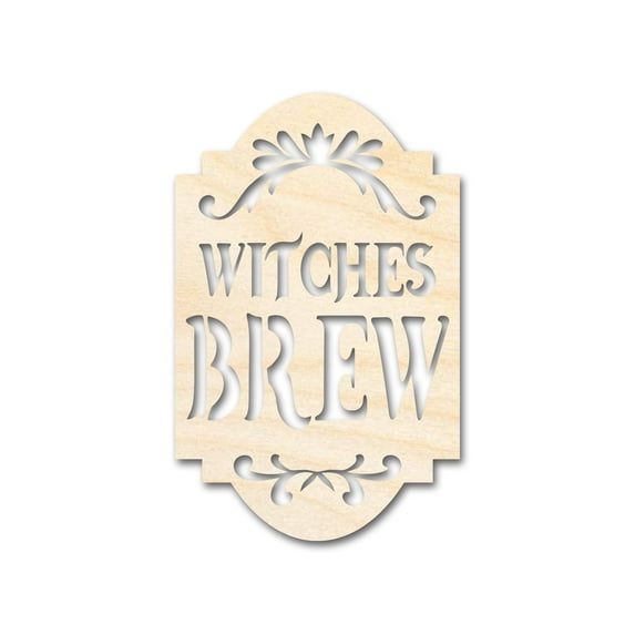 Unfinished Wood Witches Brew Shape - Craft - up to 46" 7" / 1/4"