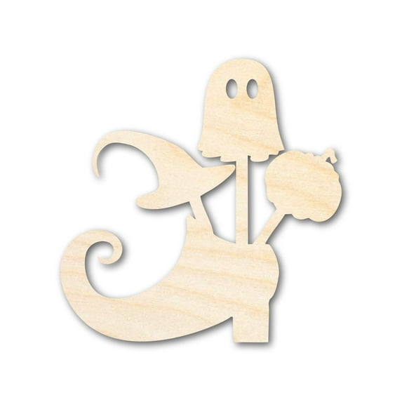 Unfinished Wood Witches Candy Shoe Shape - Craft - up to 46" 5" / 1/2"
