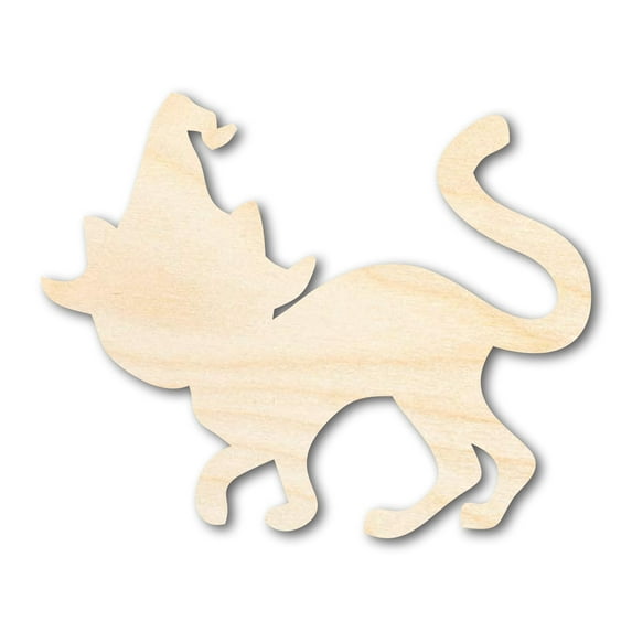 Unfinished Wood Wizard Cat Shape - Craft - up to 46" 20" / 1/4"