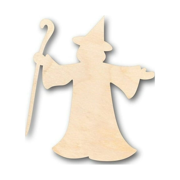 Unfinished Wood Wizard Fantasy Shape - Halloween - Craft - up to 46" DIY 8" / 1/8"
