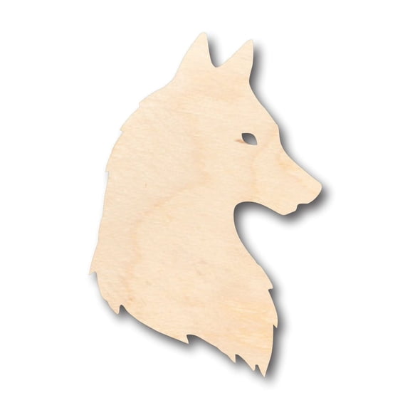 Unfinished Wood Wolf Head Side Silhouette Shape - Craft - up to 46" DIY 46" / 1"