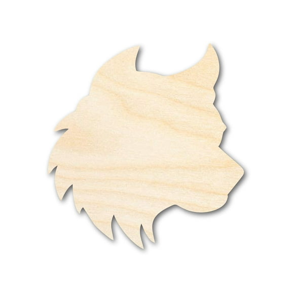 Unfinished Wood Wolf Mascot Shape | DIY Craft Cutout | up to 46" DIY 12" / 1/2"