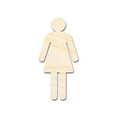 thumbnail image 1 of Unfinished Wood Womens Bathroom Sign Shape - Craft - up to 46" DIY 16" / 1/2", 1 of 4