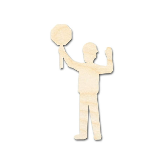 Unfinished Wood Worker With Sign Shape 6" / 1/4"