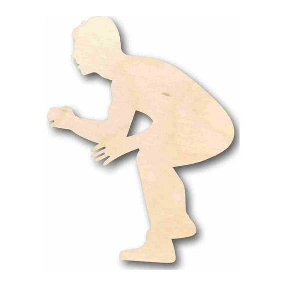Unfinished Wood Wrestler Silhouette - Craft- up to 46" DIY 18" / 1/4"