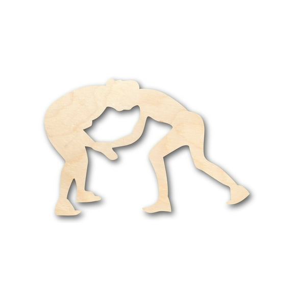 Unfinished Wood Wrestlers Shape - Craft - up to 46" DIY 5" / 1/8"