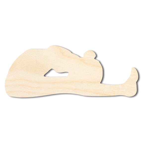 Unfinished Wood Yoga Forward Fold Pose Shape | DIY Craft Cutout 16" / 1/8"